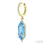 Evoque Gemstone Hexagon Shape & Halo Diamond Earrings