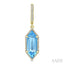 Evoque Gemstone Hexagon Shape & Halo Diamond Earrings