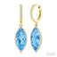 Evoque Gemstone Marquise Shape & Halo Diamond Earrings
