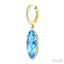Evoque Gemstone Oval Shape & Halo Diamond Earrings