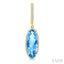 Evoque Gemstone Oval Shape & Halo Diamond Earrings
