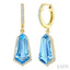 Evoque Gemstone Shield Shape & Halo Diamond Earrings