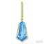 Evoque Gemstone Shield Shape & Halo Diamond Earrings