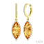 Evoque Gemstone Marquise Shape & Halo Diamond Earrings