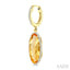 Evoque Gemstone Oval Shape & Halo Diamond Earrings