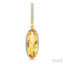 Evoque Gemstone Oval Shape & Halo Diamond Earrings