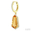 Evoque Gemstone Shield Shape & Halo Diamond Earrings