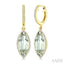 Evoque Gemstone Marquise Shape & Halo Diamond Earrings