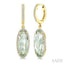 Evoque Gemstone Oval Shape & Halo Diamond Earrings
