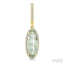 Evoque Gemstone Oval Shape & Halo Diamond Earrings