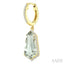 Shield Shape Gemstone & Halo Diamond Earrings