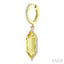 Evoque Gemstone Hexagon Shape & Halo Diamond Earrings