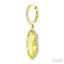 Evoque Gemstone Oval Shape & Halo Diamond Earrings