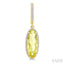 Evoque Gemstone Oval Shape & Halo Diamond Earrings
