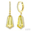Shield Shape Gemstone & Halo Diamond Earrings