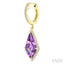 Evoque Gemstone Kite Shape & Halo Diamond Earrings