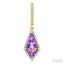 Evoque Gemstone Kite Shape & Halo Diamond Earrings