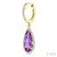 Evoque Gemstone Pear Shape & Halo Diamond Earrings