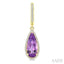 Evoque Gemstone Pear Shape & Halo Diamond Earrings