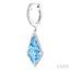 Evoque Gemstone Kite Shape & Halo Diamond Earrings