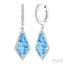 Kite Shape Gemstone & Halo Diamond Earrings