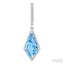 Evoque Gemstone Kite Shape & Halo Diamond Earrings