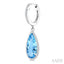 Evoque Gemstone Pear Shape & Halo Diamond Earrings