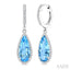 Evoque Gemstone Pear Shape & Halo Diamond Earrings
