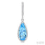 Pear Shape Gemstone & Halo Diamond Earrings