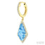 Evoque Gemstone Kite Shape & Halo Diamond Earrings