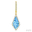 Evoque Gemstone Kite Shape & Halo Diamond Earrings