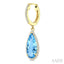 Evoque Gemstone Pear Shape & Halo Diamond Earrings