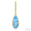 Evoque Gemstone Pear Shape & Halo Diamond Earrings