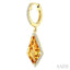 Evoque Gemstone Kite Shape & Halo Diamond Earrings