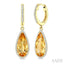 Evoque Gemstone Pear Shape & Halo Diamond Earrings