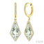 Evoque Gemstone Kite Shape & Halo Diamond Earrings