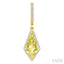 Evoque Gemstone Kite Shape & Halo Diamond Earrings