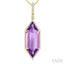 Evoque Gemstone Hexagon Shape & Halo Diamond Pendant