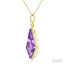 Evoque Gemstone Kite Shape & Halo Diamond Pendant