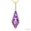 Kite Shape Gemstone & Halo Diamond Pendant