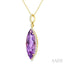 Evoque Gemstone Marquise Shape & Halo Diamond Pendant