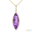 Evoque Gemstone Marquise Shape & Halo Diamond Pendant
