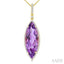 Evoque Gemstone Marquise Shape & Halo Diamond Pendant