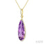 Evoque Gemstone Pear Shape & Halo Diamond Pendant
