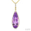 Pear Shape Gemstone & Halo Diamond Pendant