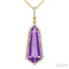 Evoque Gemstone Shield Shape & Halo Diamond Pendant