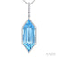 Hexagon Shape Gemstone & Halo Diamond Pendant