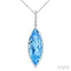 Evoque Gemstone Marquise Shape & Halo Diamond Pendant