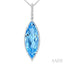 Evoque Gemstone Marquise Shape & Halo Diamond Pendant