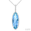 Evoque Gemstone Oval Shape & Halo Diamond Pendant